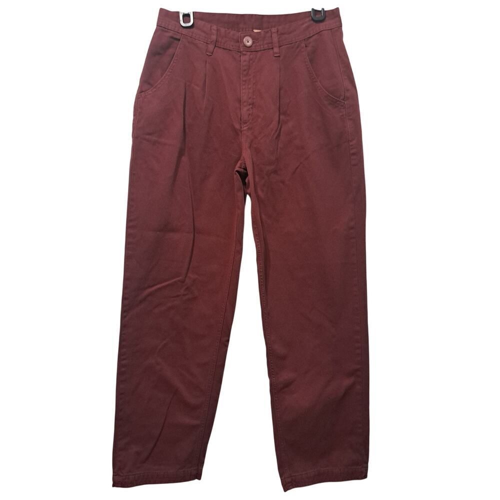 Free People Cya Later Skate Trouser Grannycore Preppy Coastal Pants S 4 Burgundy